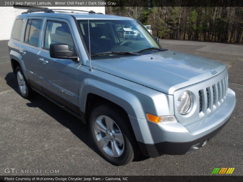 Winter Chill Pearl / Dark Slate Gray 2013 Jeep Patriot Latitude