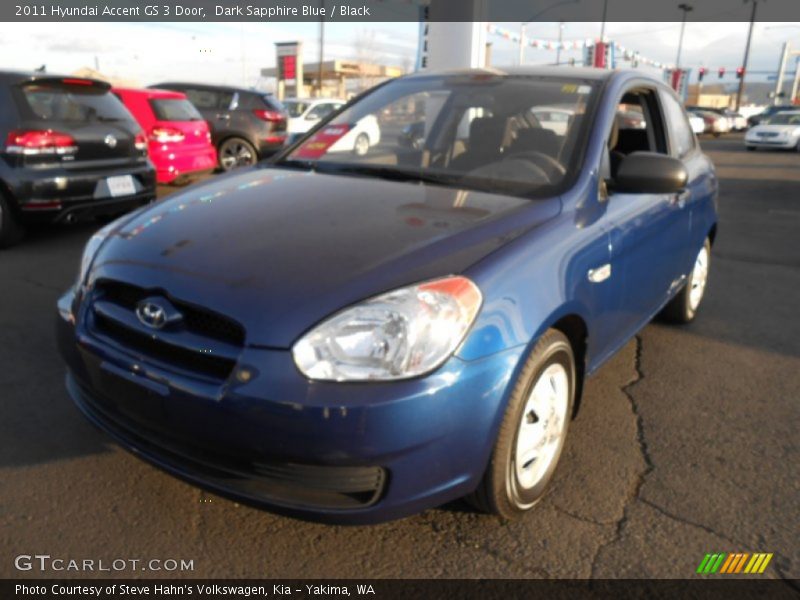 Dark Sapphire Blue / Black 2011 Hyundai Accent GS 3 Door