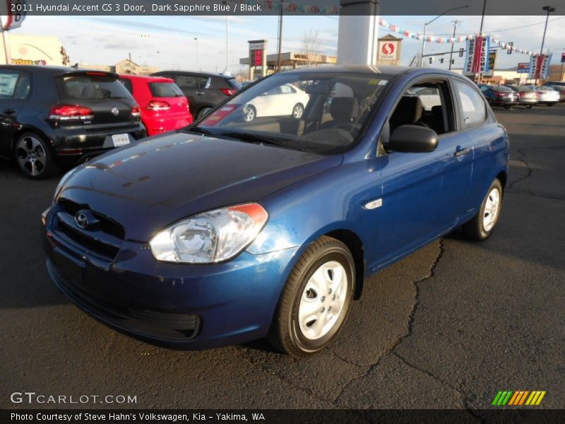 Dark Sapphire Blue / Black 2011 Hyundai Accent GS 3 Door