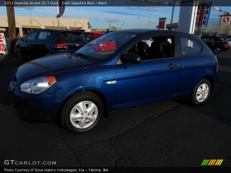 Dark Sapphire Blue / Black 2011 Hyundai Accent GS 3 Door