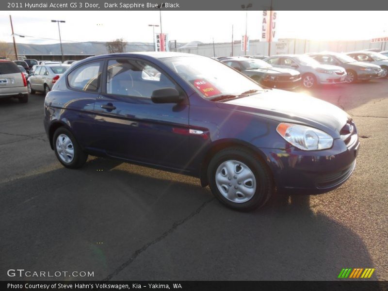 Dark Sapphire Blue / Black 2011 Hyundai Accent GS 3 Door