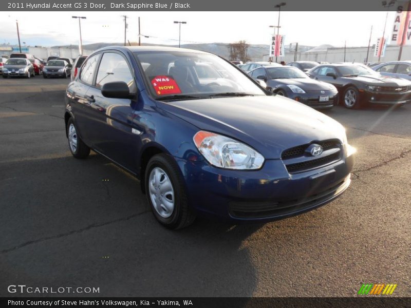 Dark Sapphire Blue / Black 2011 Hyundai Accent GS 3 Door