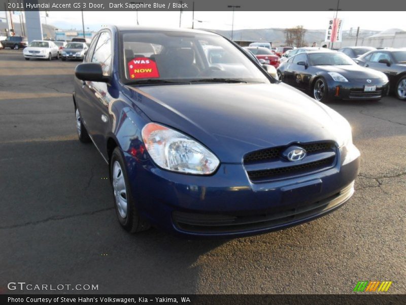 Dark Sapphire Blue / Black 2011 Hyundai Accent GS 3 Door