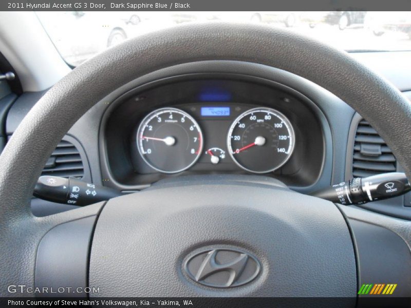 Dark Sapphire Blue / Black 2011 Hyundai Accent GS 3 Door