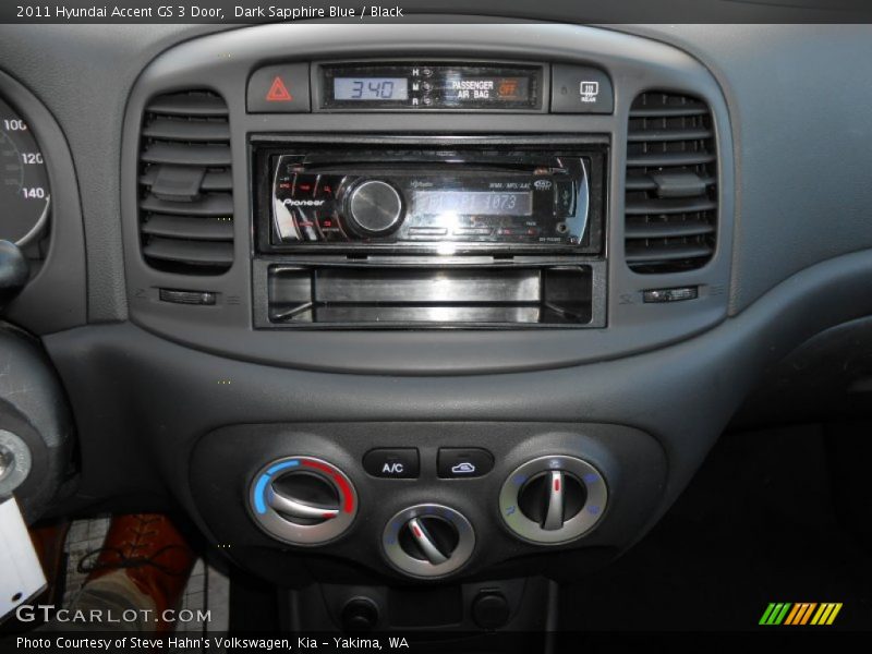 Dark Sapphire Blue / Black 2011 Hyundai Accent GS 3 Door