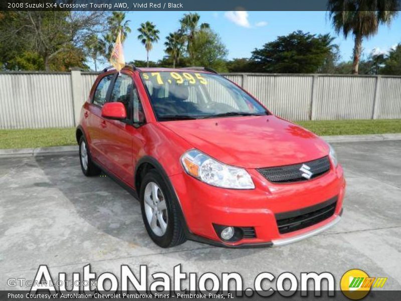 Vivid Red / Black 2008 Suzuki SX4 Crossover Touring AWD