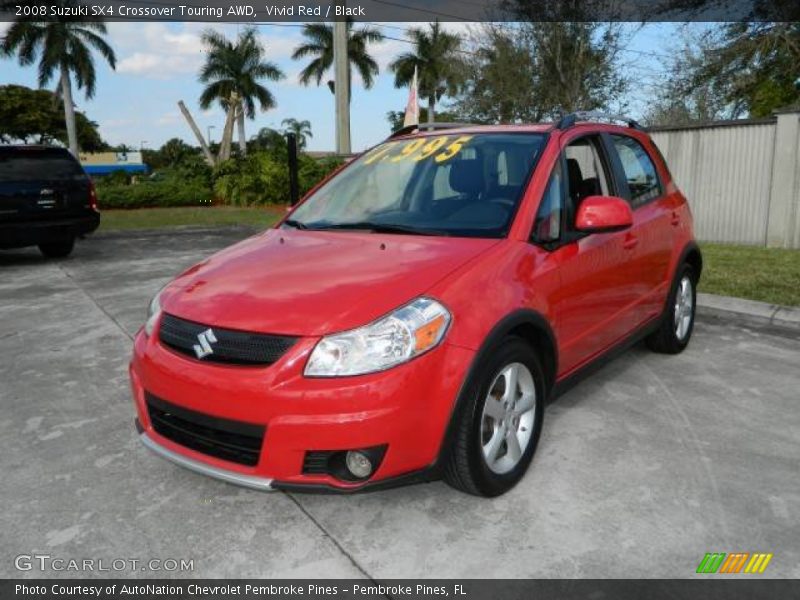 Vivid Red / Black 2008 Suzuki SX4 Crossover Touring AWD