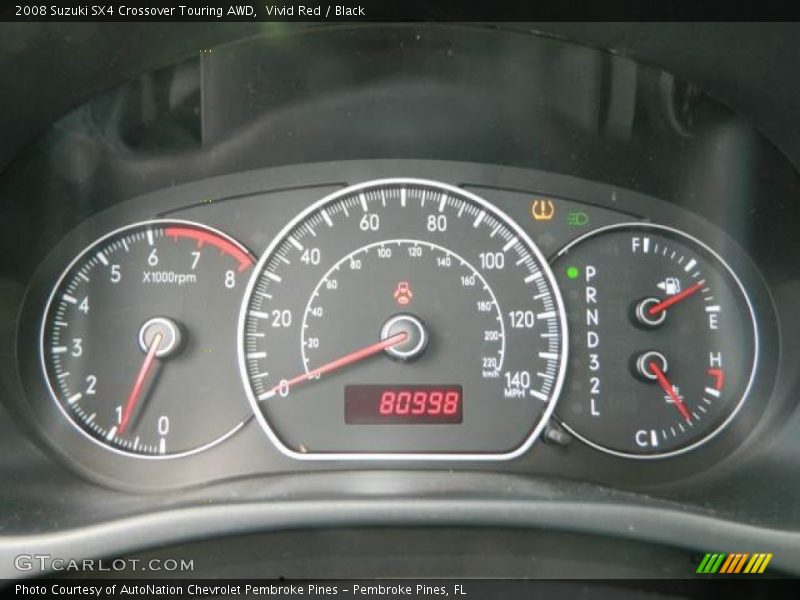 Vivid Red / Black 2008 Suzuki SX4 Crossover Touring AWD