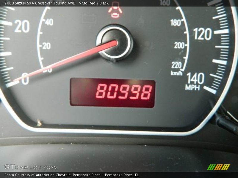 Vivid Red / Black 2008 Suzuki SX4 Crossover Touring AWD