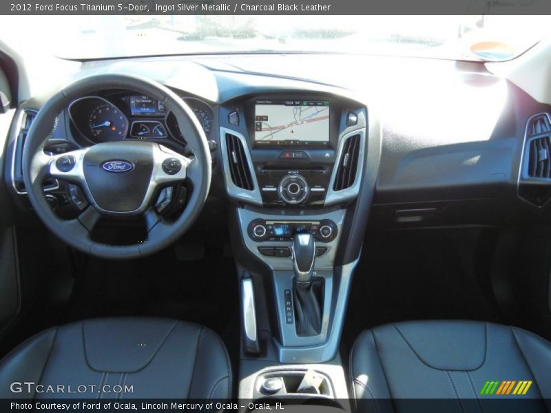 Ingot Silver Metallic / Charcoal Black Leather 2012 Ford Focus Titanium 5-Door