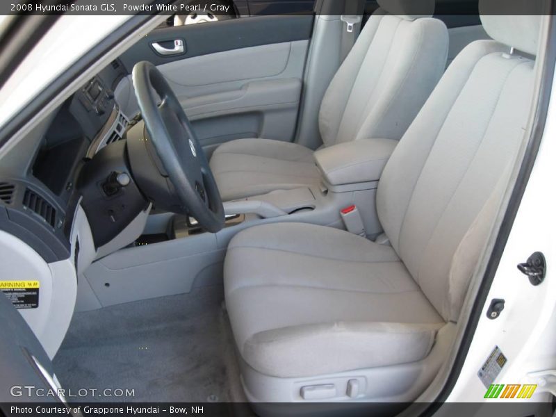 Powder White Pearl / Gray 2008 Hyundai Sonata GLS