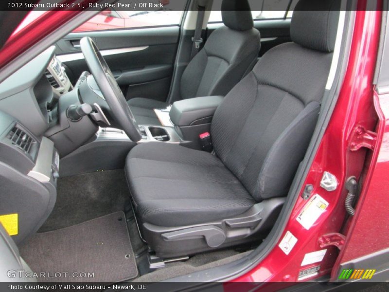Front Seat of 2012 Outback 2.5i