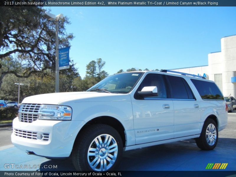 White Platinum Metallic Tri-Coat / Limited Canyon w/Black Piping 2013 Lincoln Navigator L Monochrome Limited Edition 4x2