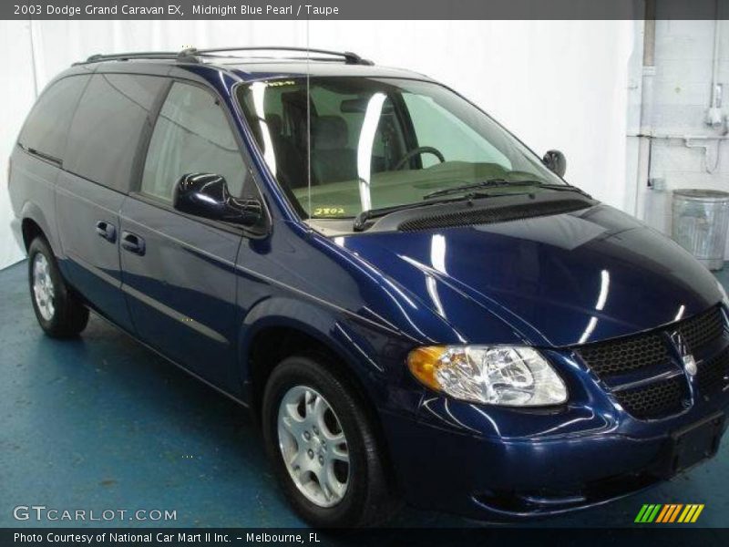 Midnight Blue Pearl / Taupe 2003 Dodge Grand Caravan EX