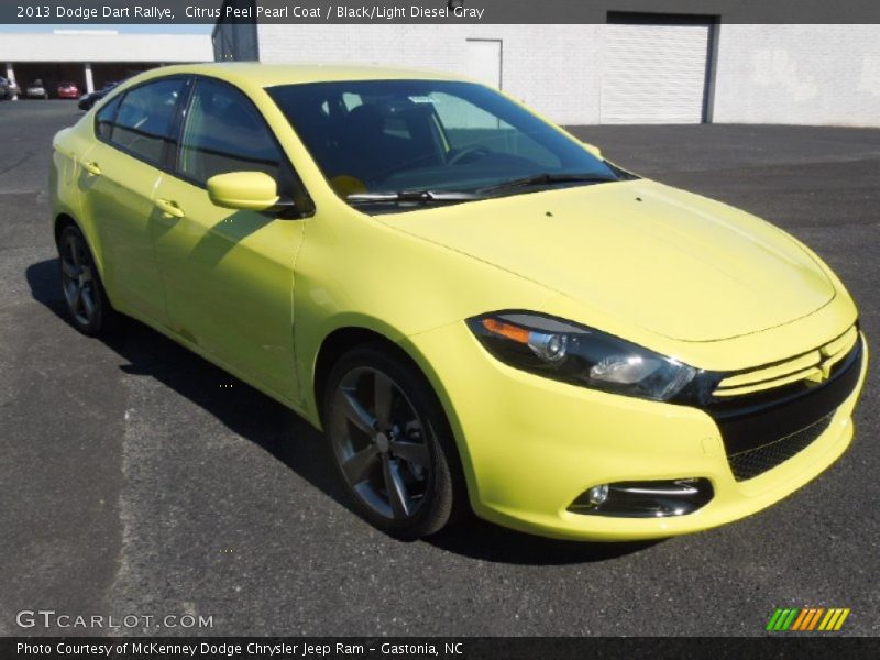 Citrus Peel Pearl Coat / Black/Light Diesel Gray 2013 Dodge Dart Rallye