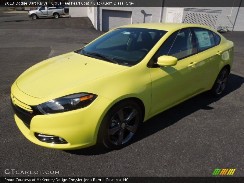 Citrus Peel Pearl Coat / Black/Light Diesel Gray 2013 Dodge Dart Rallye