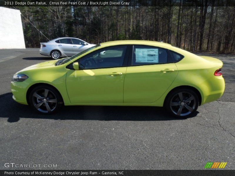 Citrus Peel Pearl Coat / Black/Light Diesel Gray 2013 Dodge Dart Rallye