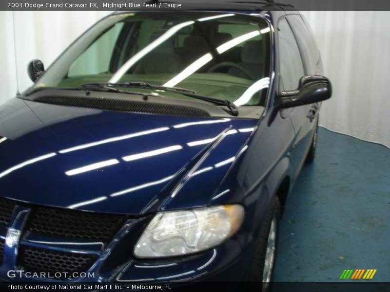 Midnight Blue Pearl / Taupe 2003 Dodge Grand Caravan EX