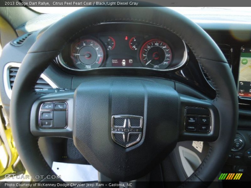 Citrus Peel Pearl Coat / Black/Light Diesel Gray 2013 Dodge Dart Rallye
