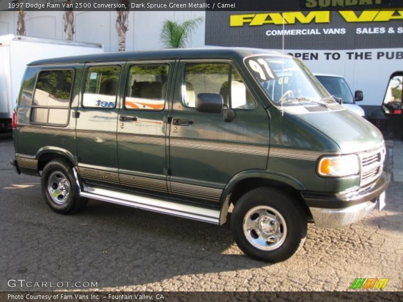 Dark Spruce Green Metallic / Camel 1997 Dodge Ram Van 2500 Conversion