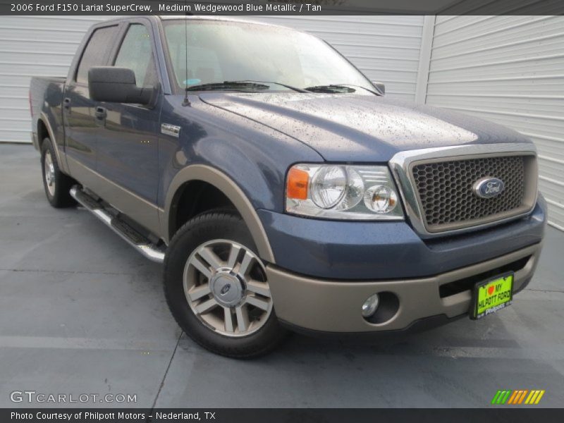 Medium Wedgewood Blue Metallic / Tan 2006 Ford F150 Lariat SuperCrew