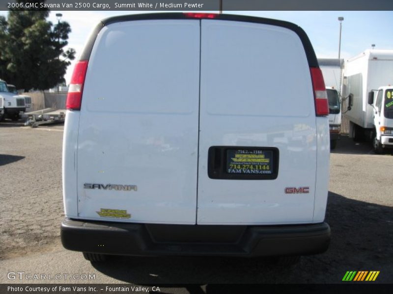 Summit White / Medium Pewter 2006 GMC Savana Van 2500 Cargo