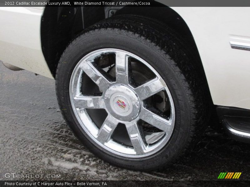 White Diamond Tricoat / Cashmere/Cocoa 2012 Cadillac Escalade Luxury AWD