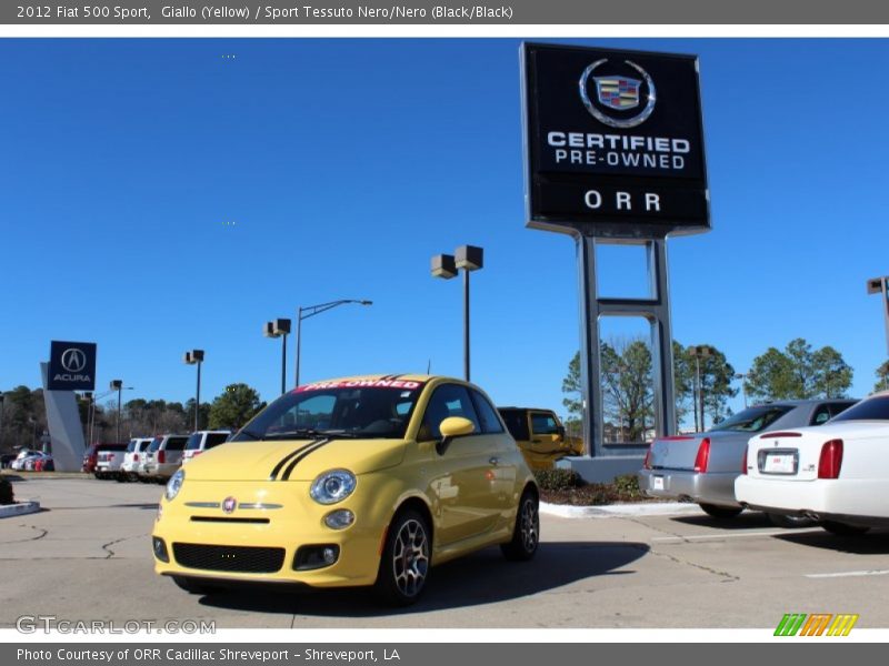 Giallo (Yellow) / Sport Tessuto Nero/Nero (Black/Black) 2012 Fiat 500 Sport