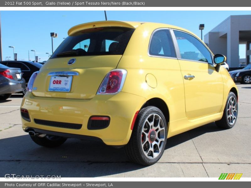 Giallo (Yellow) / Sport Tessuto Nero/Nero (Black/Black) 2012 Fiat 500 Sport