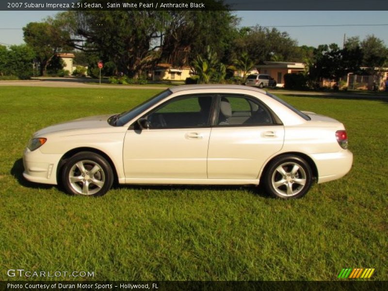 Satin White Pearl / Anthracite Black 2007 Subaru Impreza 2.5i Sedan
