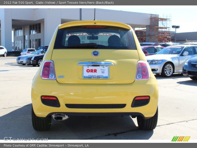 Giallo (Yellow) / Sport Tessuto Nero/Nero (Black/Black) 2012 Fiat 500 Sport