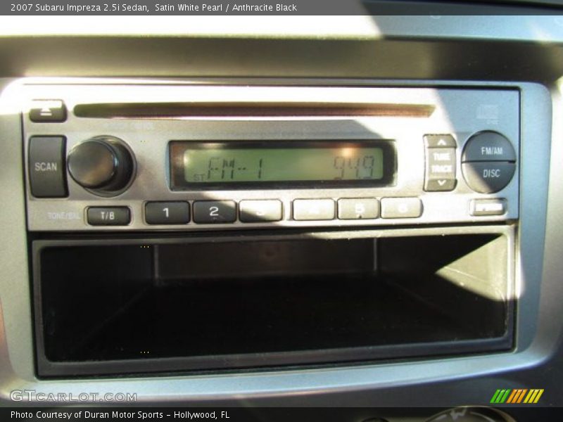 Satin White Pearl / Anthracite Black 2007 Subaru Impreza 2.5i Sedan