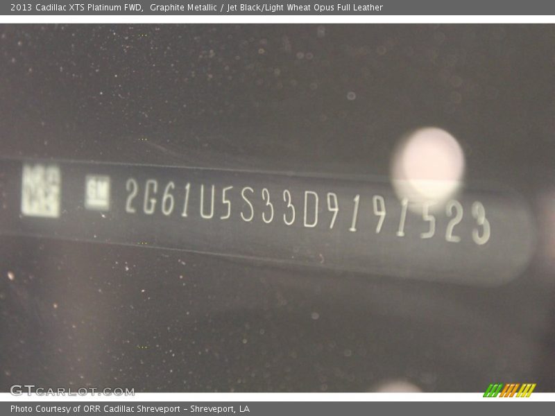 Graphite Metallic / Jet Black/Light Wheat Opus Full Leather 2013 Cadillac XTS Platinum FWD