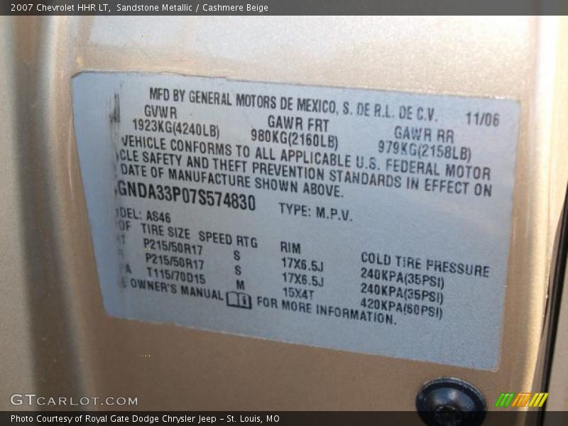 Sandstone Metallic / Cashmere Beige 2007 Chevrolet HHR LT