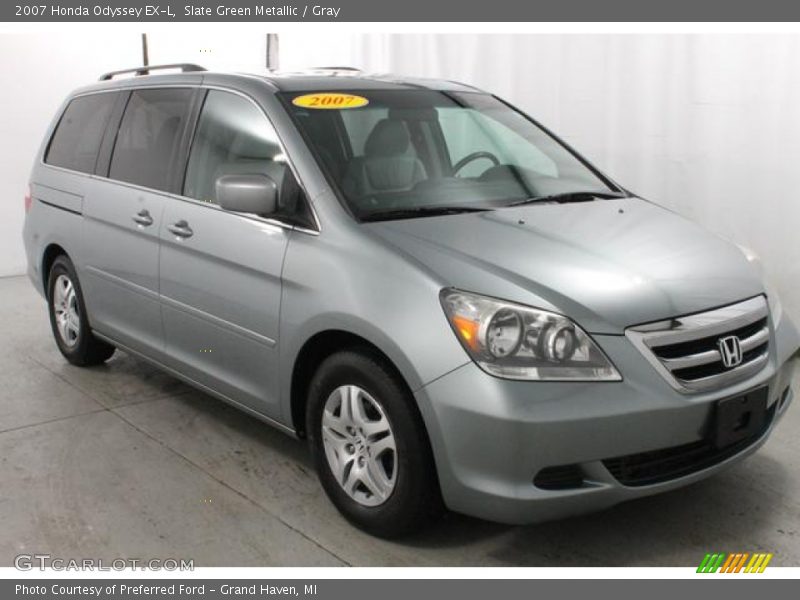 Slate Green Metallic / Gray 2007 Honda Odyssey EX-L