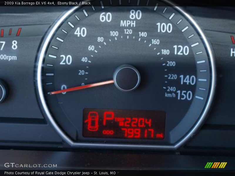 Ebony Black / Black 2009 Kia Borrego EX V6 4x4