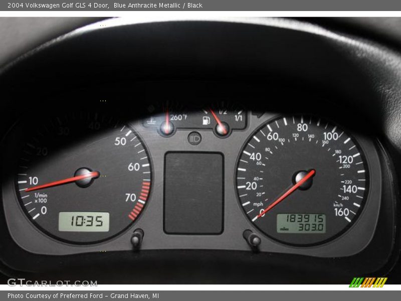 Blue Anthracite Metallic / Black 2004 Volkswagen Golf GLS 4 Door