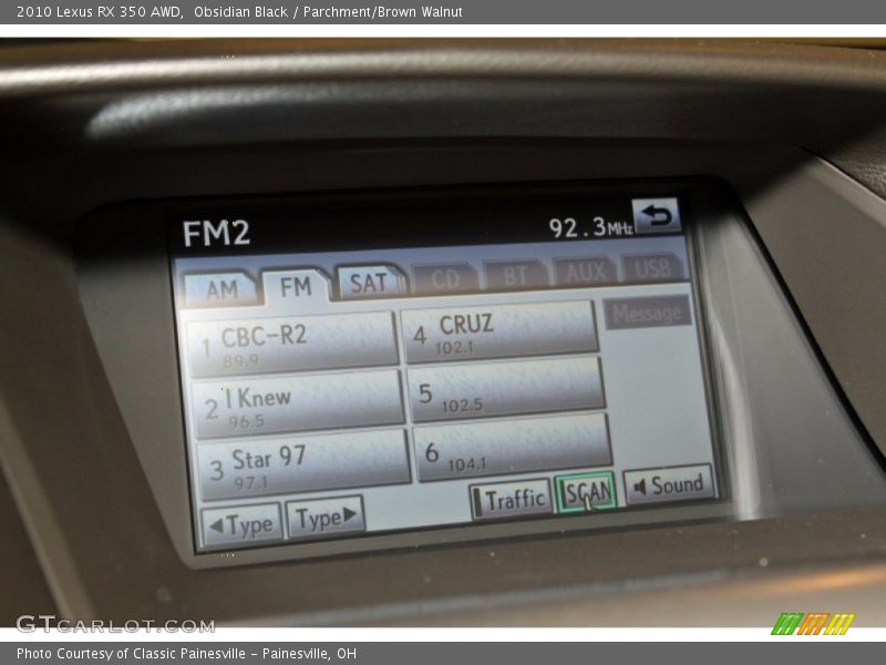 Obsidian Black / Parchment/Brown Walnut 2010 Lexus RX 350 AWD