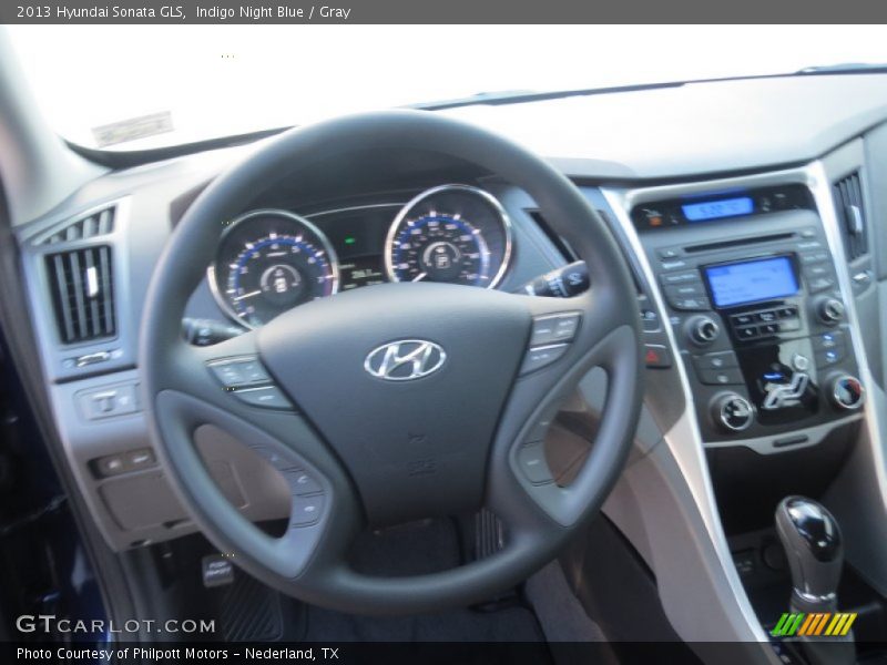 Indigo Night Blue / Gray 2013 Hyundai Sonata GLS