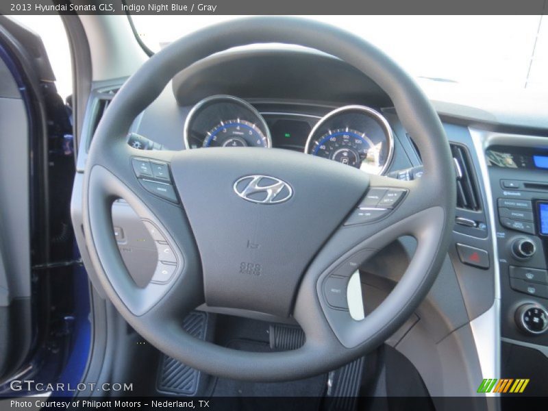 Indigo Night Blue / Gray 2013 Hyundai Sonata GLS