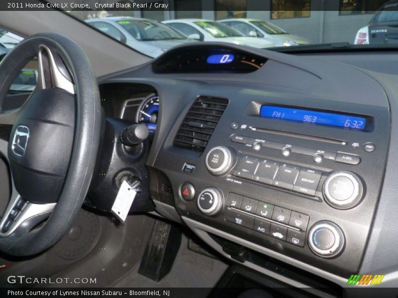 Crystal Black Pearl / Gray 2011 Honda Civic LX Coupe