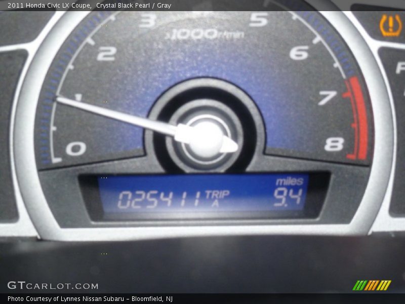 Crystal Black Pearl / Gray 2011 Honda Civic LX Coupe