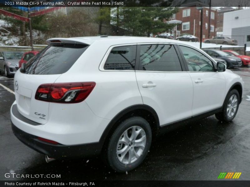 Crystal White Pearl Mica / Sand 2013 Mazda CX-9 Touring AWD
