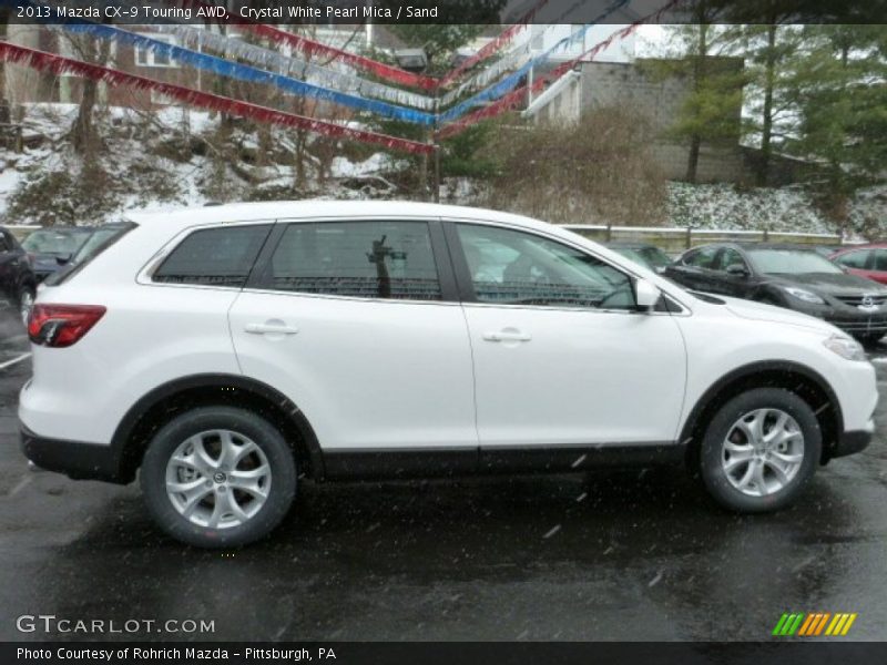 Crystal White Pearl Mica / Sand 2013 Mazda CX-9 Touring AWD