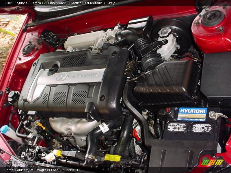 Electric Red Metallic / Gray 2005 Hyundai Elantra GT Hatchback