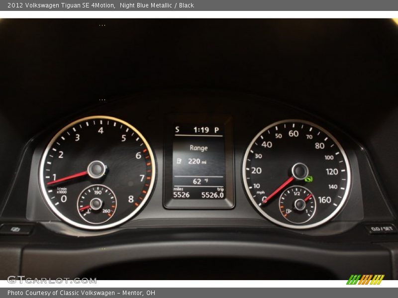 Night Blue Metallic / Black 2012 Volkswagen Tiguan SE 4Motion