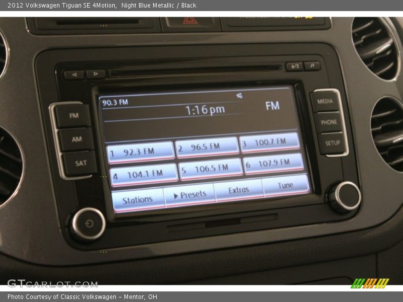 Night Blue Metallic / Black 2012 Volkswagen Tiguan SE 4Motion