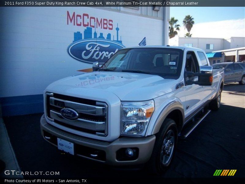 White Platinum Tri-Coat Metallic / Chaparral Leather 2011 Ford F350 Super Duty King Ranch Crew Cab 4x4