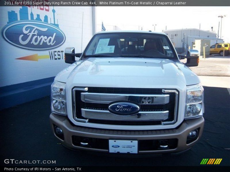 White Platinum Tri-Coat Metallic / Chaparral Leather 2011 Ford F350 Super Duty King Ranch Crew Cab 4x4
