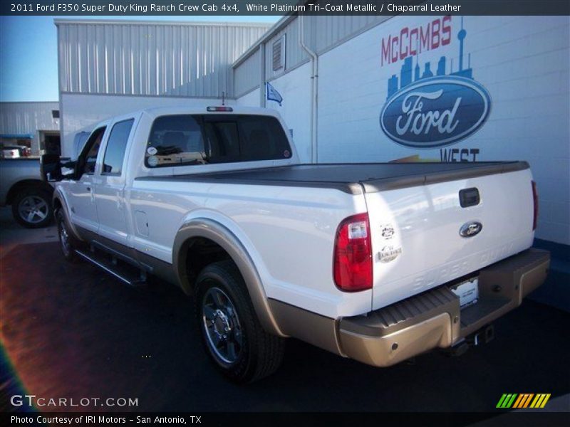 White Platinum Tri-Coat Metallic / Chaparral Leather 2011 Ford F350 Super Duty King Ranch Crew Cab 4x4